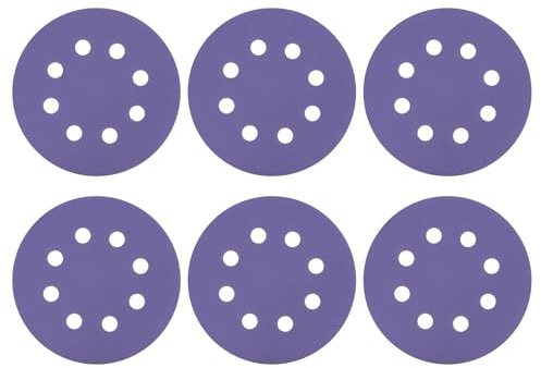 sourcing map 25Pcs 5Inch Sanding Disc 8 Hole 1000Grit Purple Aluminum Oxide | Hook and Loop Sandpaper Random Orbital Sander Pads for Woodworking Automotive Metal Polishing
