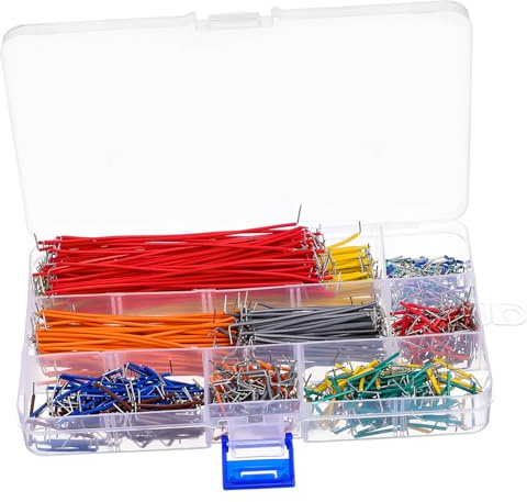 PRETYZOOM 840 Pcs Breadboard Jumper Wire Kit with Assorted Flexible Electrical Cables for Pcb Prototyping Solderless Male Connections Wide Lengths for Storage Box Included