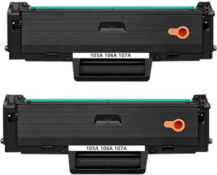 HOBXMFY Kompatible Tonerpatrone W1105A W1106A W1107A 105A 106A 107A Kompatibel mit den Laserdrucker 107A 107W MFP 135W MFP 135A MFP 137FNW No Chip -Ersatz(2 Pcs)
