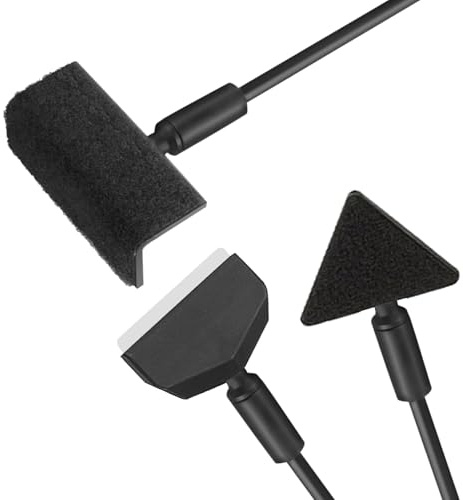 3 in 1 Fish Tank Cleaner Kit with 14in Detachable Rod and 3 Tools | Detachable Aquarium Glass Tank Cleaning Kit with 14” Detachable Rod,Algae Scraper, Triangle Flat Brush & Right Angle Brush