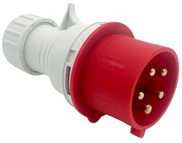 SOLARTRONICS CEE Starkstrom Stecker 32A 400, IP44 spritzwassergeschützt, 5-polig männlich 3PH+N+PE (1er Pack)