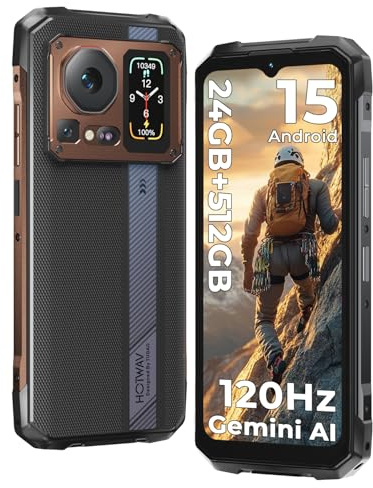 HOTWAV Cyber 16 Pro Téléphone Incassable,24Go+512Go/2To 6280mAh 6.6+1.45 | Android 15 Téléphone Chantier,33W 2K 120Hz FHD+,108MP+24MP+32MP Octa-Core,IP68&IP69K MIL‑STD‑810/GPS/NFC/OTG/Face ID/Dual-SIM