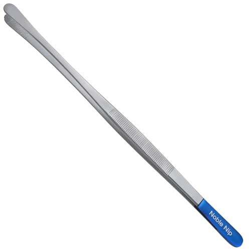 Noble Nip Kitchen Tweezers Stainless Steel Cooking Tweezers Japanese Made Premium Serving Tongs with Precision Serrated Tips Food Grade Chef Tweezers for Grill Pasta & Salad Kitchen Cooking Tongs.