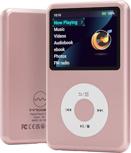 Mp3 Player with Bluetooth Y1 Portable Music Digital Players Supports Playlist Audiobook Video Nice Gadget for Kids Pink