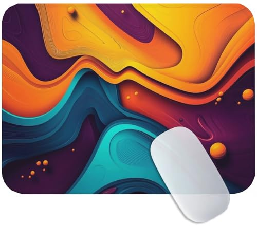 Tapis de Souris Coloré 35 x 30 cm, Tapis Souris Gaming Moderne, Mouse Pad avec Base Anti-Dérapante en Caoutchouc, Améliore la Précision et la Vitesse, Petit Portable Mouse Pad pour Gamer M3-864