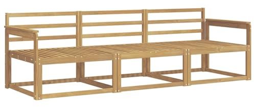 vidaXL Outdoor-Sofagarnitur 3 pcs Weiß 249,5 x 83 x 73 cm, Akazienholz Sofa Set für draußen, modernes Loungemöbel, Flexibler Gartenplatz, wetterfeste Einrichtung