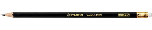 STABILO - Bleistift mit Radierer - Swano in schwarz - Härtegrad HB