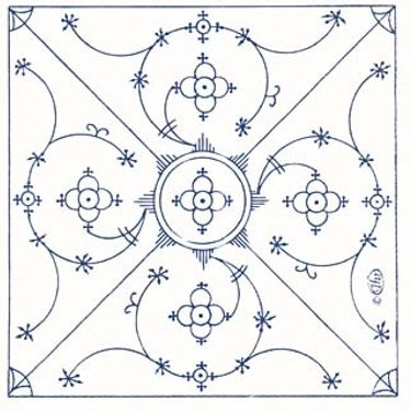 IHR Servietten Lunch 33x33cm Indisch Blau