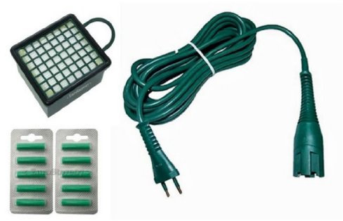 1 CAVO DA 7 MT + 1 FILTRO EPA + 10 PROFUMI PER VK 130 131 ASPIRAPOLVERE VORWERK ADATTABILI