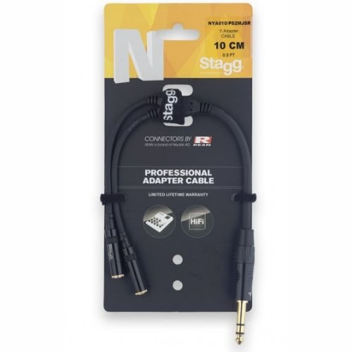 Stagg 21408 10 cm 1x Stereo Jack Male/2x Mini Socket Splitter Y-Adapter Cable