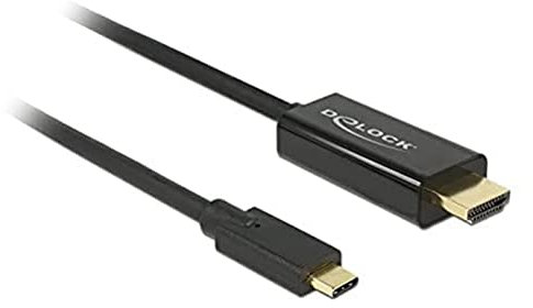 DeLock Kabel USB Type-C Stecker > HDMI Stecker (DP Alt Mode) 4K 30 Hz 1 m Schwarz