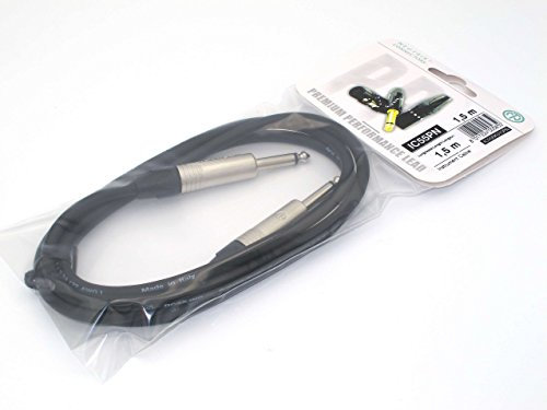 X-LEAD IC55PN015BK serie PLATINUM, cavo per strumenti professionale di alta qualità per Chitarra/Basso/Tastiere - Jack/Jack - connettori NEUTRIK - MADE IN ITALY by INCO - (1,5 m, nero)