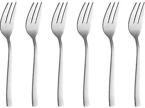 Gerlach Onda Kuchengabel Set Für 6 Personen Spülmaschinenfest Kleine Gabeln Dessertbesteck Essbesteck Aus Edelstahl Elegantes Besteck Tafelbesteck Glänzend Rostfrei 6 Stk