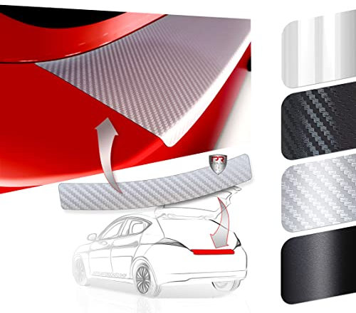 PR-Folia Ladekantenschutz Folie für BMW Mini (Typ F55/F56 ab Bj. 03/2014) - Schutzfolie Stoßstangenschutz Autofolie CARBON SILBER