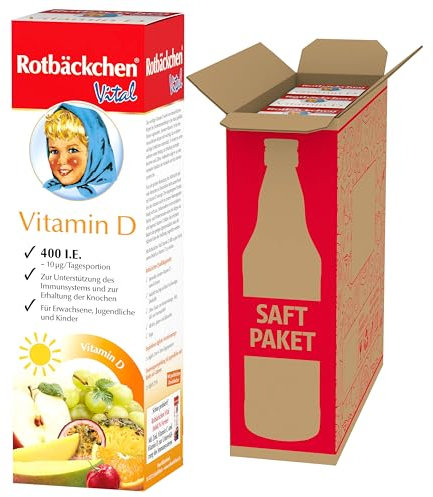 ROTBÄCKCHEN Vital Vitamin D 3er Pack (3 x 450 ml) - Nahrungsergänzungsmittel mit veganem Vitamin D3