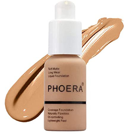 Aquapurity Phoera® Grundierung mit vollständiger Abdeckung, weich, matt, Ölkontrolle, Concealer, 30 ml, makellose Creme, glatt, langlebig, 24 Stunden (F105 Sand)