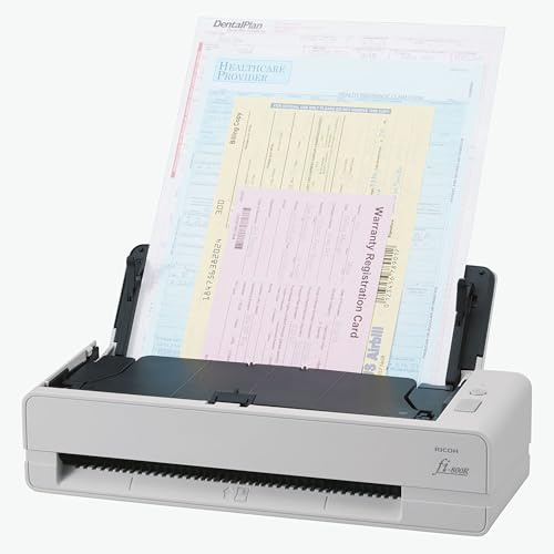 RICOH fi-800R Ultra-Compact, Color Duplex Document Scanner | Dual Auto Document Feeders (ADF)