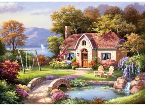 Anatolian Puzzle 1500 pièces : Cottage Avec Petit pont en Pierre, Sung Kim