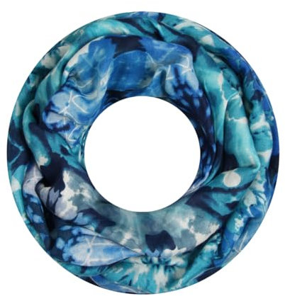 Majea Damen Loop Schal Schlauchschal Halstuch (880021) (blau 43)