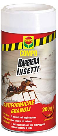 COMPO Antiformiche Granuli Barriera Insetti, Esca per Formiche, Utilizzabile all'Interno e all'Esterno, 200 Grammi