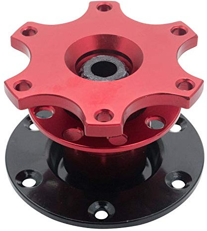 Auto-Lenkrad Schnellwechsel-Nabenadapter Universal-Rennadapter Abnehmbares Boss-Kit für Autorennen, Rallye, Motorsport, 6-Loch-Muster, Rot