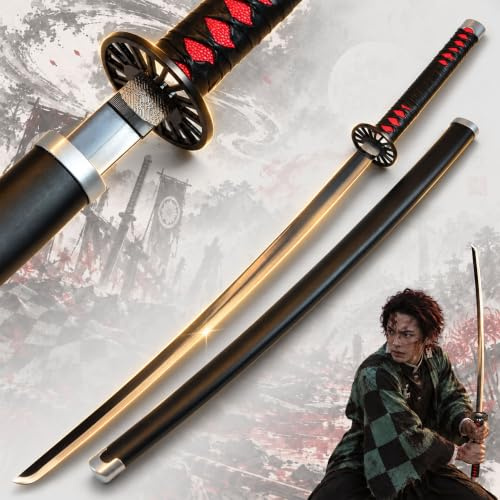 Demon Slayer - Kamado Tanjirou's Schwert, Katana – Kamado Tanjiro Katana Nichirin Sword, Animeschwert für Tanjiro Kostüm