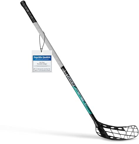 FAT PIPE Floorball Schläger Unihockey Stock Zack 33 Bone Coral Green - IFF Zertifiziert, mit Bone Schaufel/Kelle (rechte Hand Oben am Schläger, sogenannter Linksausleger, 87)