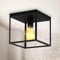 B.K.Licht - Deckenlampe mit E27 Fassung, max. 60 Watt, Vintage, Deckenleuchte, Lampe, Wohnzimmerlampe, Schlafzimmerlampe, Küchenlampe, Retro, Deckenstrahler, Wandlampe, 22x22x22 cm, Schwarz