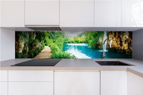Dimex Küchenrückwand Verbundplatte ENTSPANNUNG IM Wald 240 x 60 cm | Spritzschutz Küche für Herd Spüle | Premium Qualität, Acrylglas - Plexiglas, Stärke 5 mm - Made in EU | Inklusive Kleber