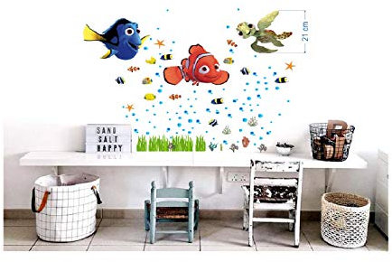 BOARA Wandaufkleber Fische Kinderzimmer dekoration furs badezimmer nemo dory Wand Dekoration 32x22cm 3blat