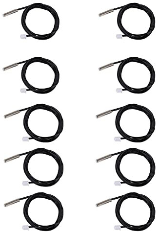 XTVTX 10Stück 10k B3950 Temperaturfühler, -25 bis 125 Grad Celsius Temperatursensor, 1 Meter empfindlicher Edelstahl NTC Temperatursensor Fühler