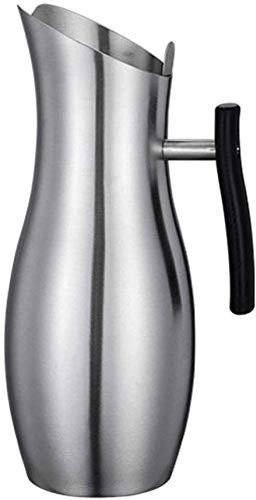 FBWSM Wasserkrug Kanne Karaffe Teekanne, Milchkanne, Edelstahl-Getränkedose Mit Hoher Kapazität 304 Zum Servieren Von Wasser, Saft, Eistee Und Anderen Kalten Getränken, 2L-C