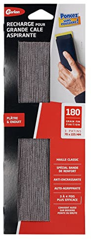 Gerlon Lot 3 Abrasif auto-agrippant 70 225 MM pour ponçace sans poussière Grain 180 (fin) ADPR2F