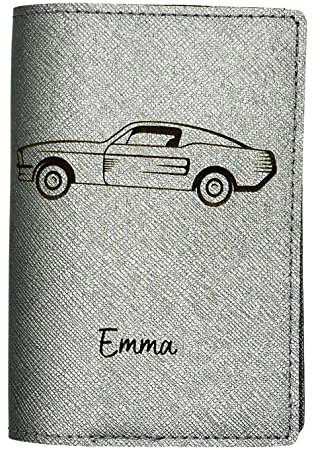 Porte Carte Grise Personnalisé, Pochette Made in France, Étui 100% Personnalisable, Protège Carte Grise Voopies, Protection Carte Grise Cuir. (Métal)