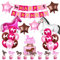 Luftballon Set, Ballon Set Geburtstag, Rosa Pferde Luftballons Geburtstag mit Happy Birthday Banner, Kindergeburtstag Deko, Party Deko Set, fur Mädchen