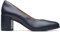 Clarks Freva55 Court Leather Shoes in Navy Wide Fit Size 6½, Blue, 6.5 UK Wide