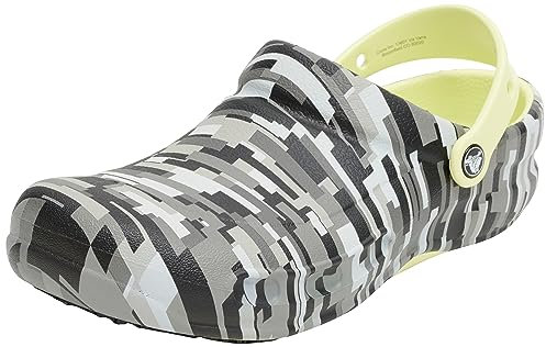 Crocs Unisex Erwachsene Bistro Work Graphic Clog Clog, Black/Lime, 38/39 EU