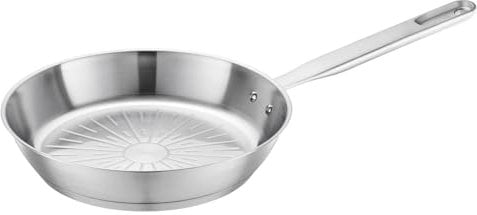 Fiskars Padella All Steel, Ø 24 cm, Padella non Rivestita, Adatta a Tutti i Piani Cottura, Acciaio Inossidabile Riciclato, Argento, 1065627