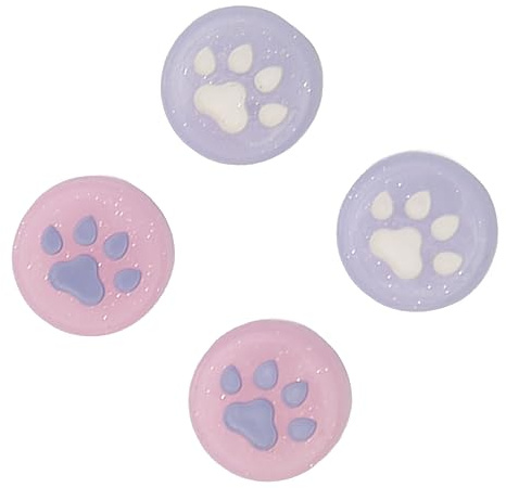Kawaii-Daumengriffkappen in Katzenpfotenform, Weiche Silikon-Joystick-Abdeckung, Daumengriffabdeckungen Kompatibel mit der Switch OLED Switch Lite-Konsole, 4 Stück