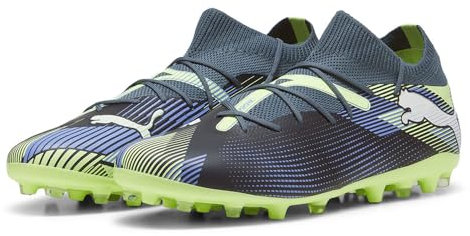 PUMA Future 7 Match MG, Soccer Shoe Unisex Adulto, Gray Skies White-Fizzy Apple, 42 EU