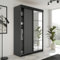 KIER FURNITURE Schiebegarderobe LAMARO mit Spiegel - Schrank Schlafzimmer – Schlafzimmerschrank – Wardrobe Bedroom – Kleiderschränke – Kleiderschrank Graphit – 138x205x59