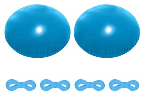 Kocusu Poolkissen 90 * 90CM,Luftkissen Pool Winter,Poolkissen Winter Rund 360,Pool Kissen Winter PVC mit 4 Seil 3m,Tragbares Aufblasbares Für Pool,Winterabdeckplanen,2 Stück