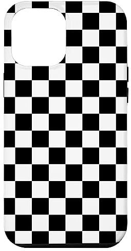 iPhone 12 Pro Max Black White Checkerboard Cool Gingham Checkered Lover Gift Case