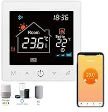 Termostato wifi caldaia, Cronotermostato WIFI,Termostato digitale intelligente compatibile con Alexa e google incluso box 502 da incasso e parete