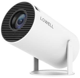 LQWELL® Projector, Mini Projector, Supports 5G Wifi & BT5.0, Automatic Keystone, 220 Degree Angle, 130 Inch Display for Phone/PC/Lap/Xbox/Stick, 4K Home Cinema Projector, White (No Android OS)