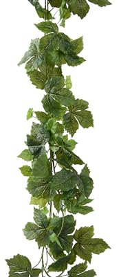 Künstliche Weinreben Girlande 16x175cm - grüne Blättergirlande für Tischdeko Fensterdeko Wanddeko - Künstliche Weinlaubgirlande als Hochzeitsdeko Zimmerdeko - Pflanzengirlande Dekogirlande