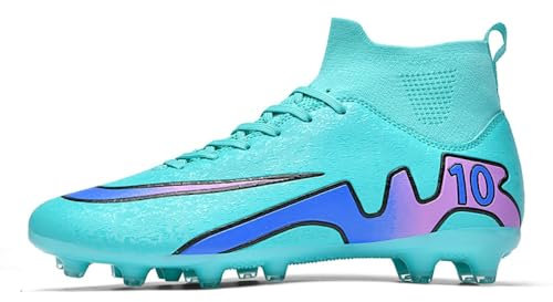 Adoff Fußballschuhe Herren Stollen High Top Spikes Outdoor Training Jugend Atmungsaktive Sportschuhe Anti-Rutsch (Grün, 35)