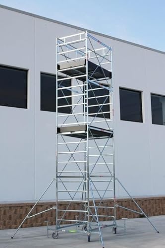 Briconess.com Ponteggio a ponte professionale trabattello System 120X200 in acciaio con ruote e stabilizzatori Marchetti