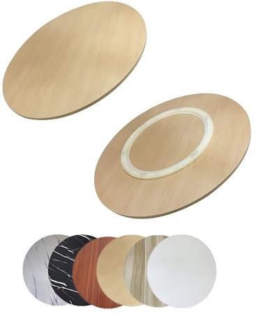 Holz Lazy Susan Drehplatte 60 70 80 cm Drehbare Servierplatte, Großer Esstisch Drehteller für Küche, Runder Tischplatte Drehtablett 360° Drehbare(Wood,50cm/20)