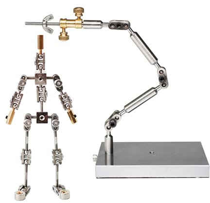 BAIYITONGDA DIY Stop Motion Animation Armature Kit, Metall Marionette für Charakter Design Erstellung mit Puppe Befestigung Halterung zu Unterstützung Zeichen Bewegung,14CM